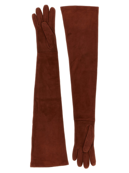 Max Mara Brown Lamb Leather Gloves