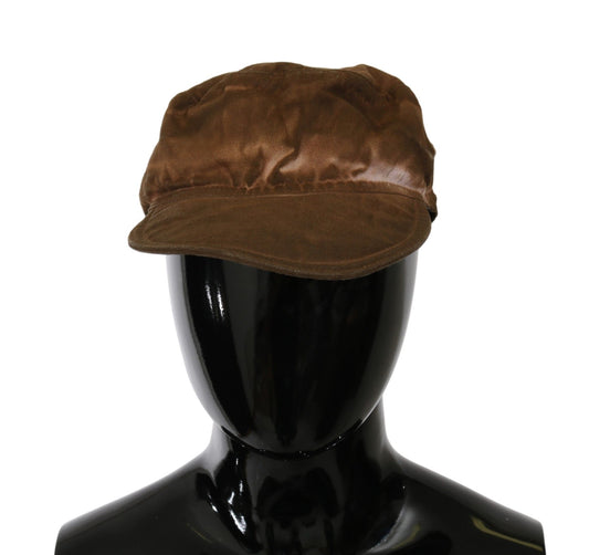 Costume National Elegant Brown Newsboy Hat