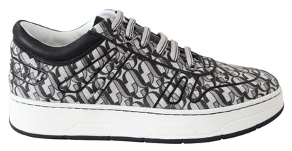 Jimmy Choo Women's Silver Black Glitter Hawaii Sneakers