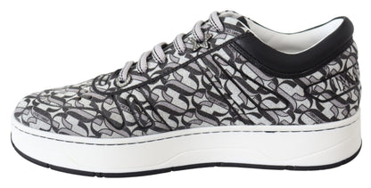 Jimmy Choo Women's Silver Black Glitter Hawaii Sneakers