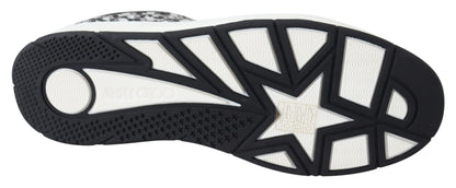 Jimmy Choo Women's Silver Black Glitter Hawaii Sneakers
