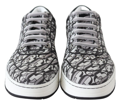 Jimmy Choo Women's Silver Black Glitter Hawaii Sneakers