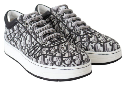 Jimmy Choo Women's Silver Black Glitter Hawaii Sneakers