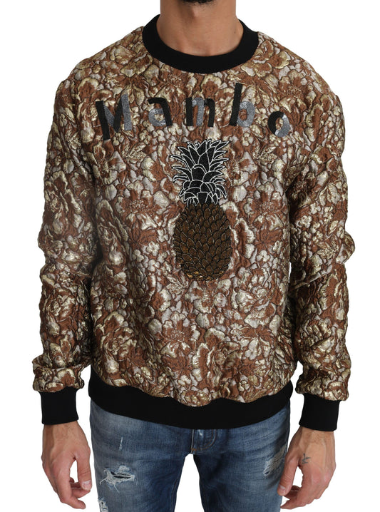 Dolce & Gabbana Men's Multicolor MAMBO Jacquard Pineapple Pullover Sweater