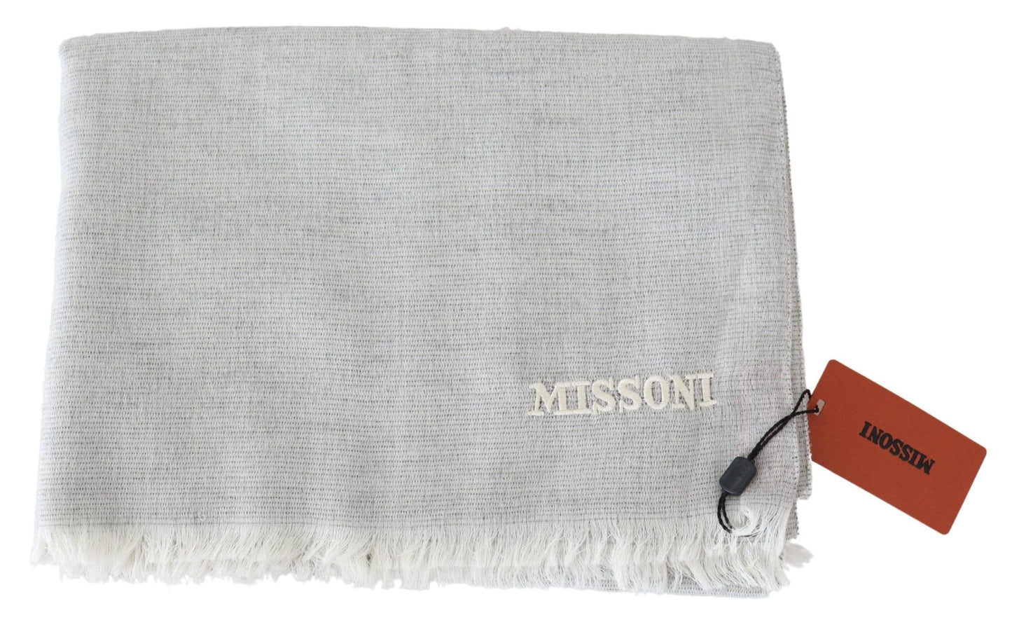 Missoni Grey Wool Knit Unisex Neck Wrap Scarf