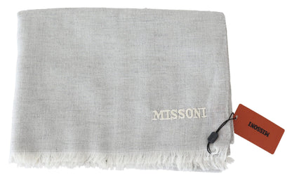 Missoni Grey Wool Knit Unisex Neck Wrap Scarf
