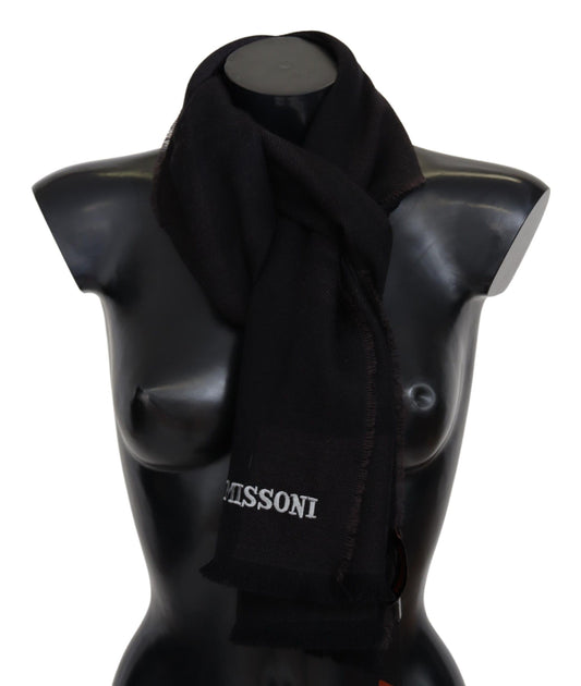 Missoni Black 100% Wool Unisex Neck Wrap Scarf