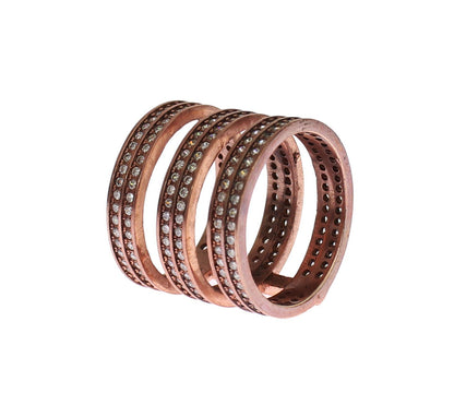 Nialaya Dazzling Pink Gold Plated CZ Crystal Ring