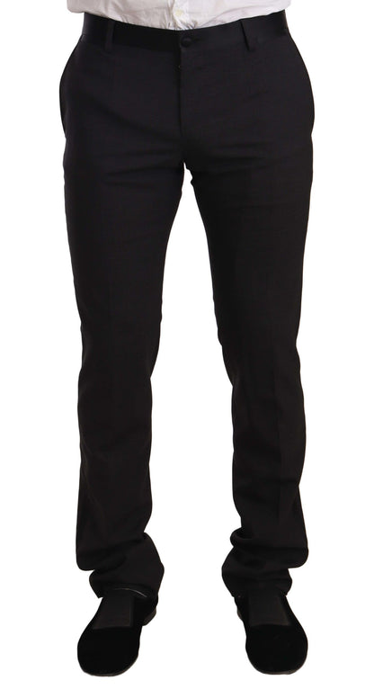 Dolce & Gabbana Men's Blue Velvet Cotton Slim Fit Smoking Suit