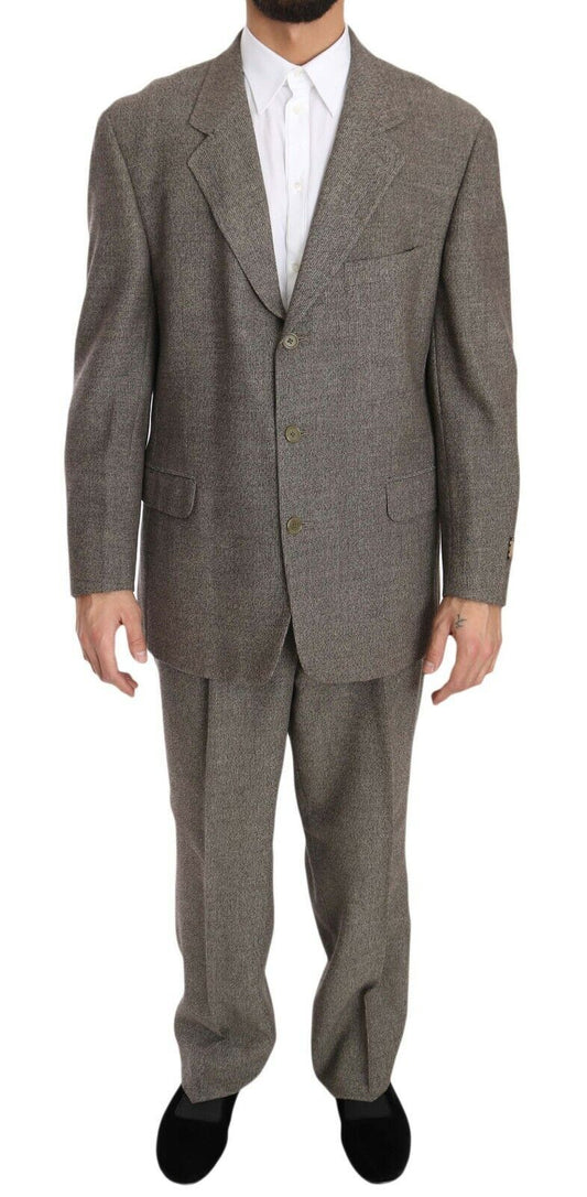 Fendi Men's Brown Wool Regular Single Breasted Suit