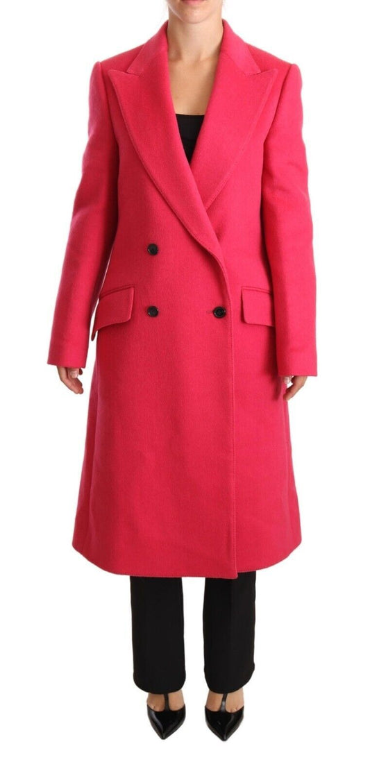 Dolce & Gabbana Women's Elegant Pink Wool-Cashmere Coat
