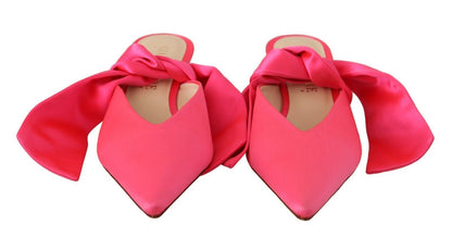 Gia Couture Pink Leather Lace Up Kitten Heels Pumps Shoes