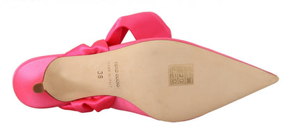 Gia Couture Pink Leather Lace Up Kitten Heels Pumps Shoes