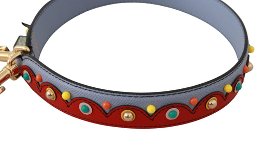 Dolce & Gabbana Leather Metal Shoulder Strap - Blue Gold Multicolor Red