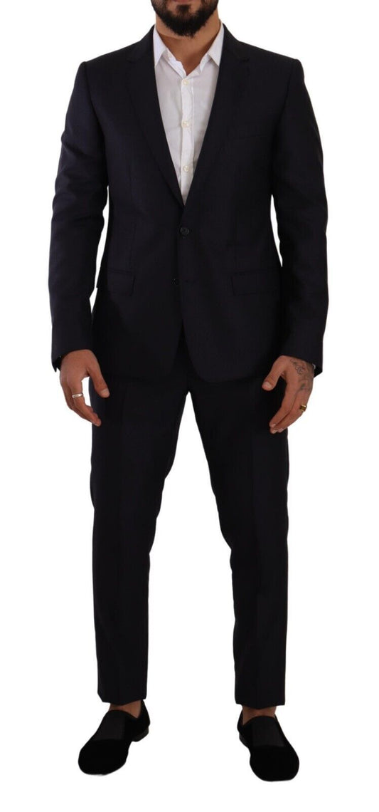 Dolce & Gabbana Men's Blue MARTINI Slim fit 2 Piece Coat Suit