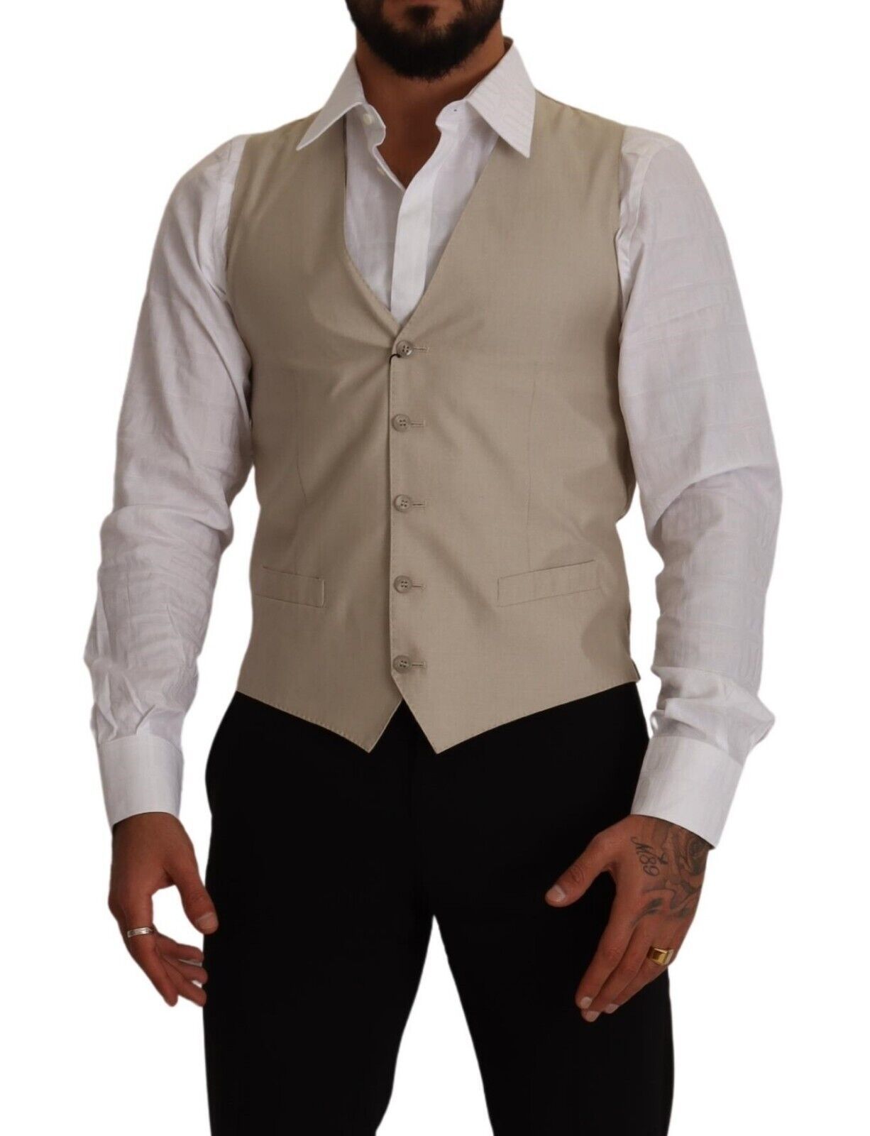 Beige Cotton Silk Slim Fit Waistcoat Vest Moon Behind The Hill Beige Cotton Silk Slim Fit Waistcoat Vest Moon Behind The Hill