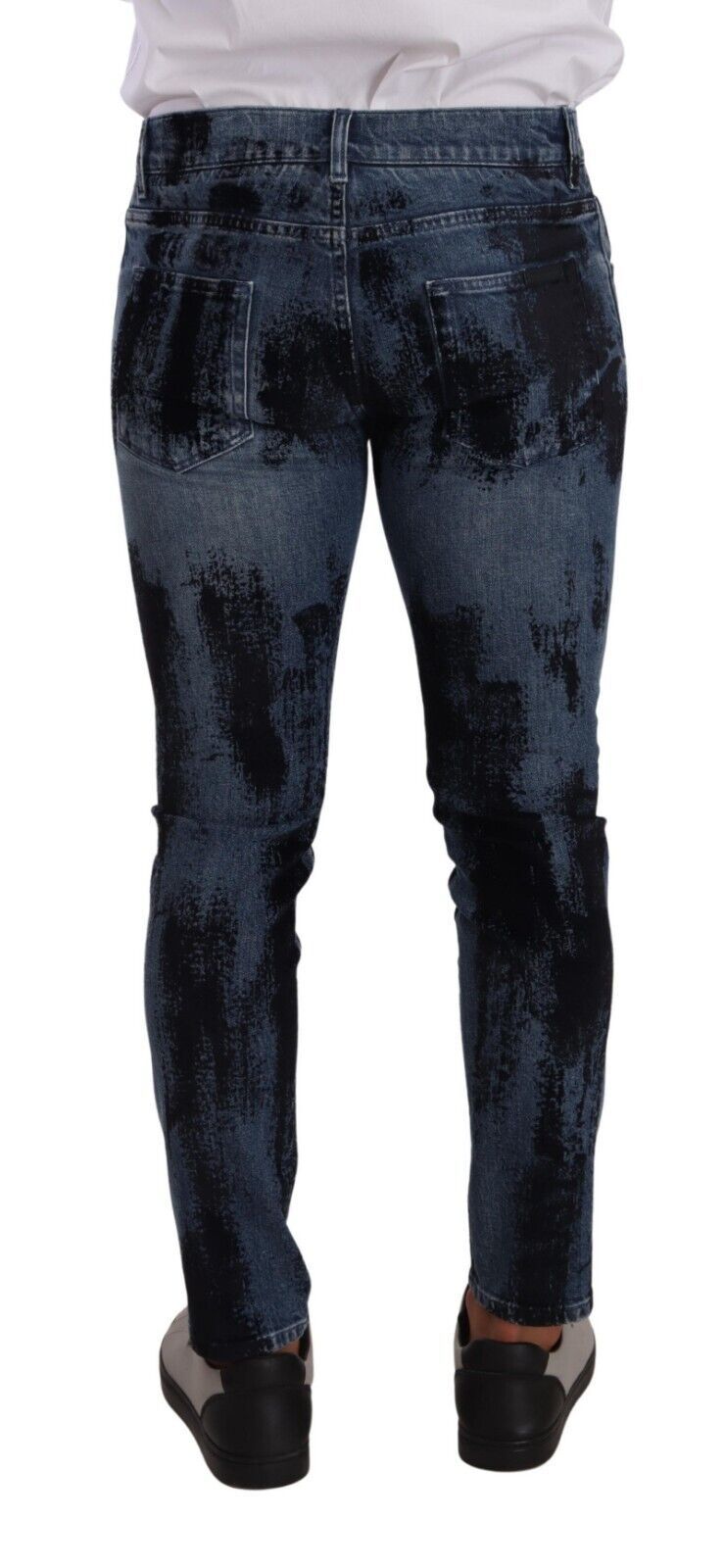 Blue Black Cotton Skinny Denim Jeans