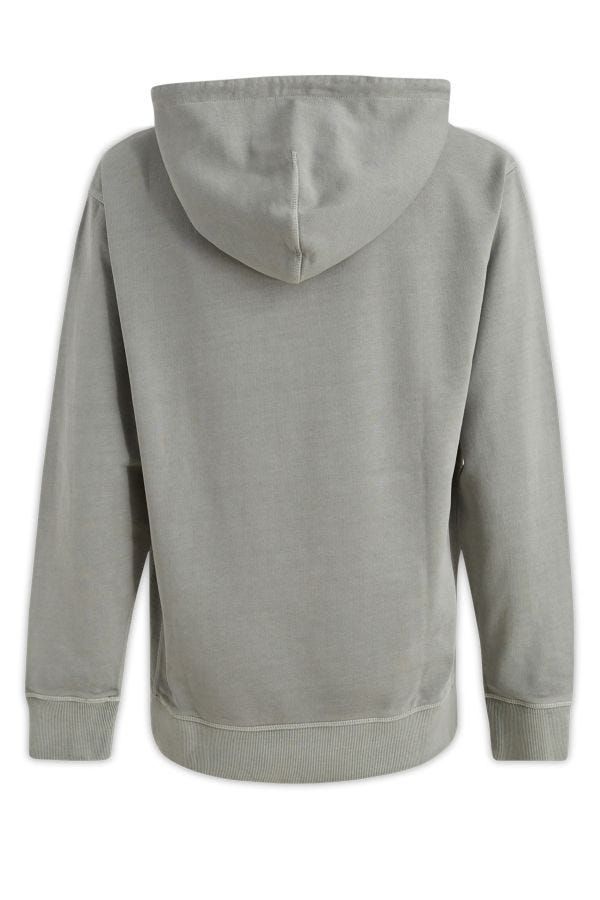 Hugo Boss Men's Grey Cotton Logo Details Hooded Sweatshirt