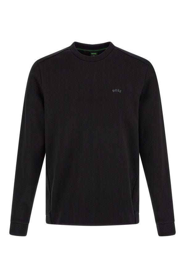 Hugo Boss Men's Black Cotton Logo Details Sweatshirt