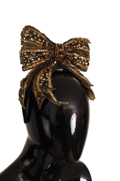 Dolce & Gabbana Acetate Crystal & Silk Headband - Black Gold