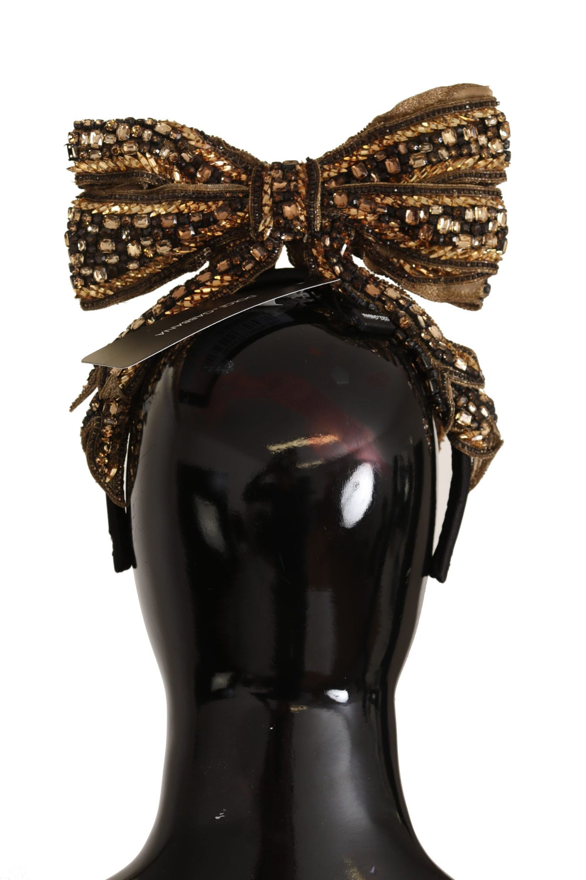 Dolce & Gabbana Acetate Crystal & Silk Headband - Black Gold
