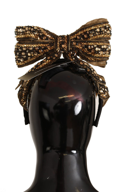 Dolce & Gabbana Acetate Crystal & Silk Headband - Black Gold
