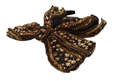 Dolce & Gabbana Acetate Crystal & Silk Headband - Black Gold
