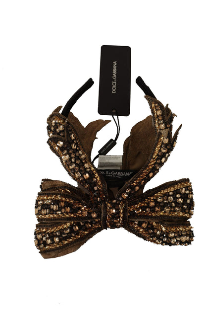 Dolce & Gabbana Acetate Crystal & Silk Headband - Black Gold