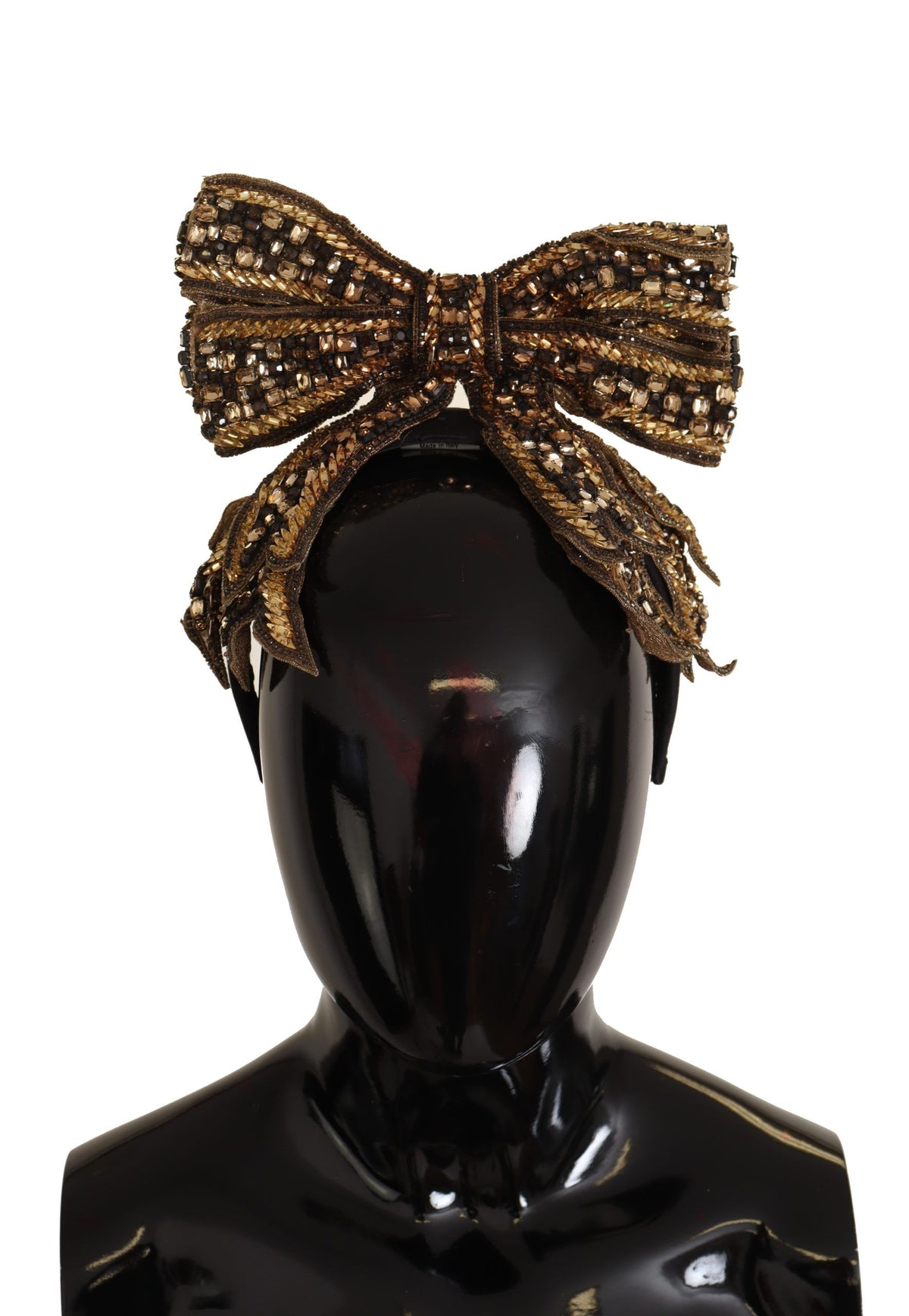 Dolce & Gabbana Acetate Crystal & Silk Headband - Black Gold