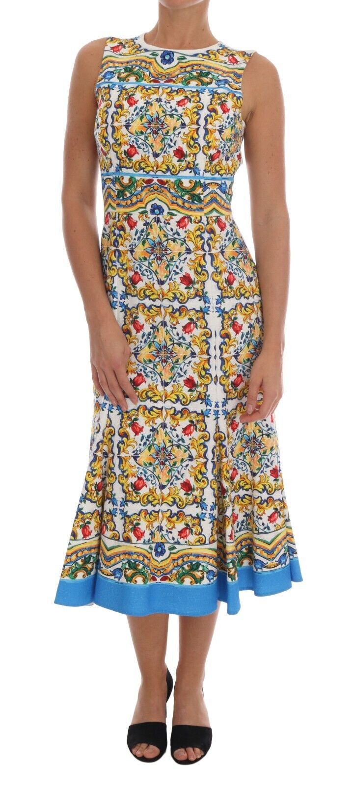 Dolce & Gabbana  Majolica Print Midi Sheath Dress