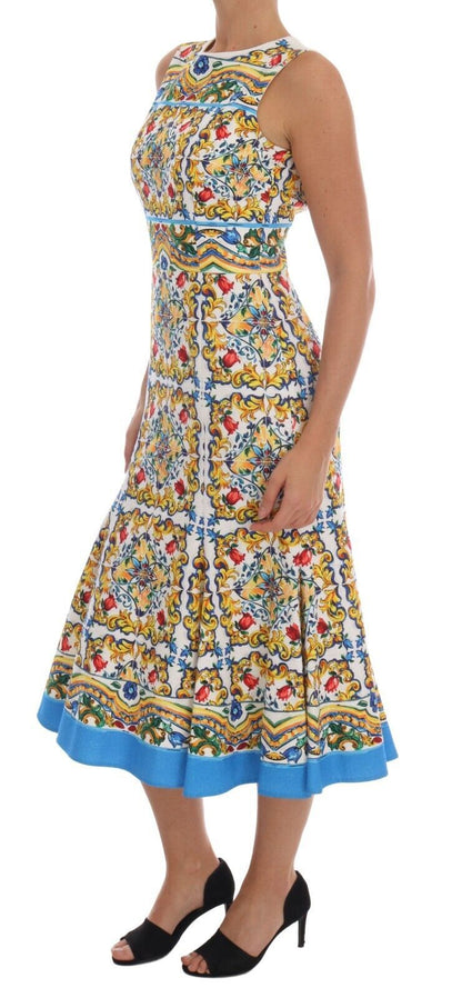 Dolce & Gabbana  Majolica Print Midi Sheath Dress