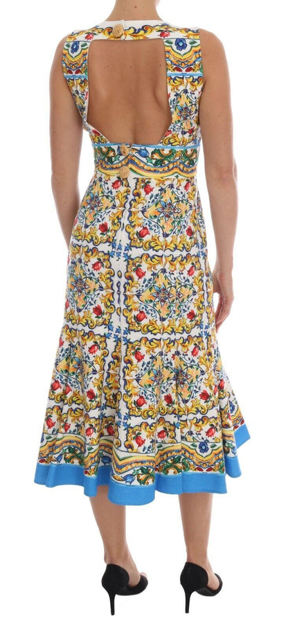 Dolce & Gabbana  Majolica Print Midi Sheath Dress