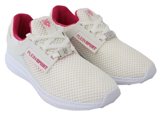 Plein Sport Women's Athletic Polyester & Rubber Sneakers - White