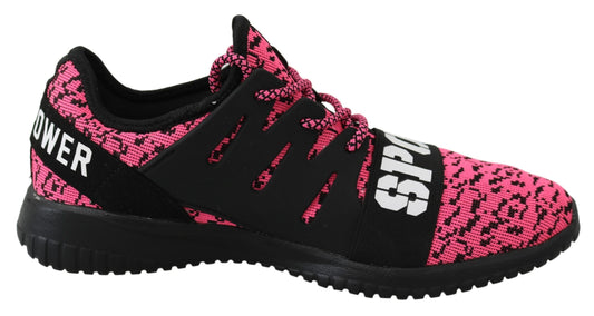 Plein Sport Pink Blush Polyester Runner Joice Sneakers Shoes