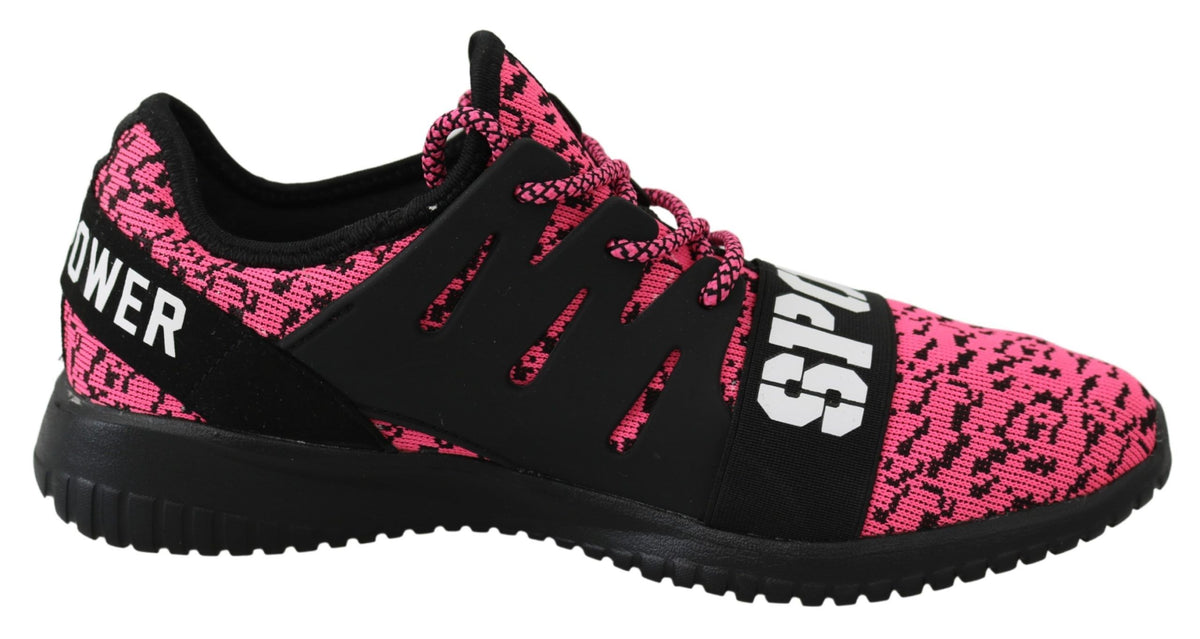Plein Sport Women's Athletic Polyester & Rubber Sneakers - Black Pink