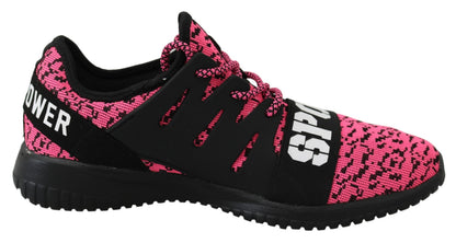 Plein Sport Women's Athletic Polyester & Rubber Sneakers - Black Pink