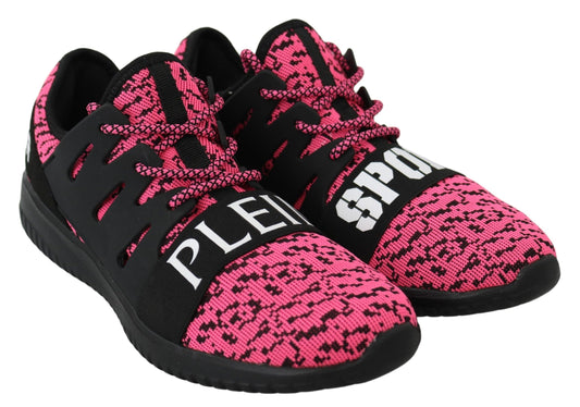 Plein Sport Women's Athletic Polyester & Rubber Sneakers - Black Pink
