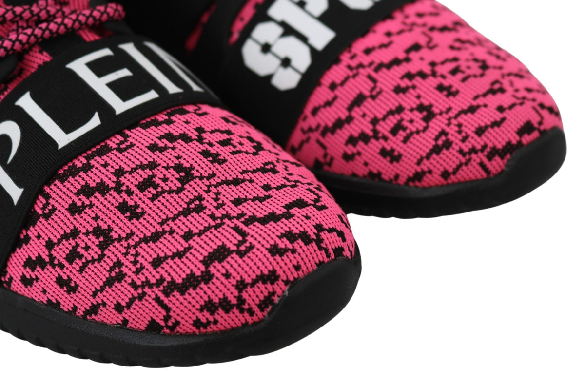 Plein Sport Women's Athletic Polyester & Rubber Sneakers - Black Pink