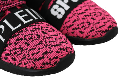 Plein Sport Women's Athletic Polyester & Rubber Sneakers - Black Pink