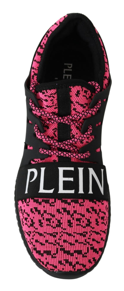 Plein Sport Women's Athletic Polyester & Rubber Sneakers - Black Pink