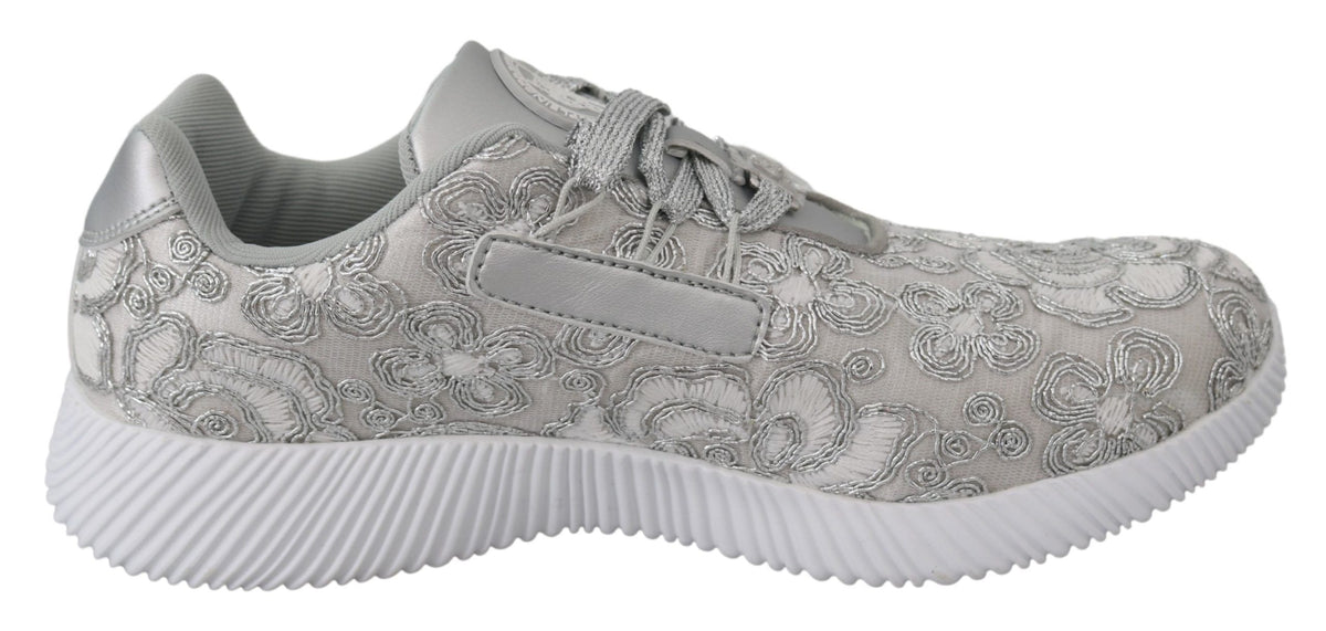 Plein Sport Women's Athletic Polyester & Rubber Sneakers - Silver