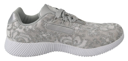 Plein Sport Women's Athletic Polyester & Rubber Sneakers - Silver