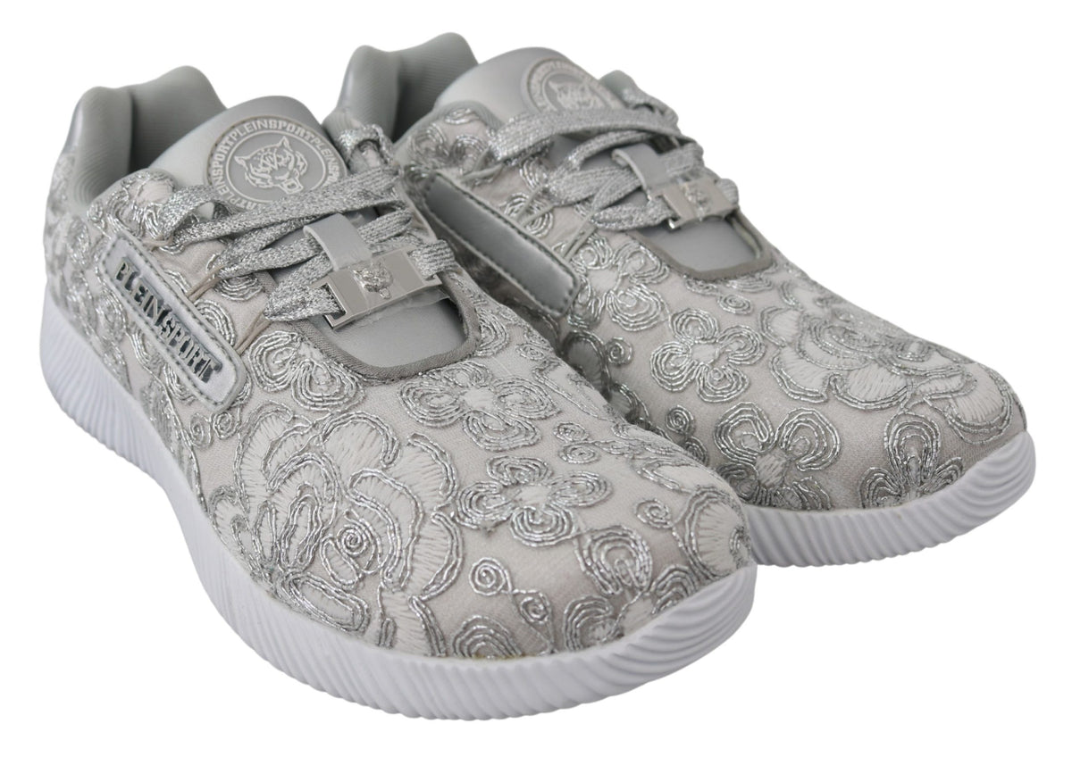 Plein Sport Women's Athletic Polyester & Rubber Sneakers - Silver