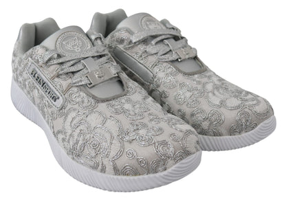 Plein Sport Women's Athletic Polyester & Rubber Sneakers - Silver