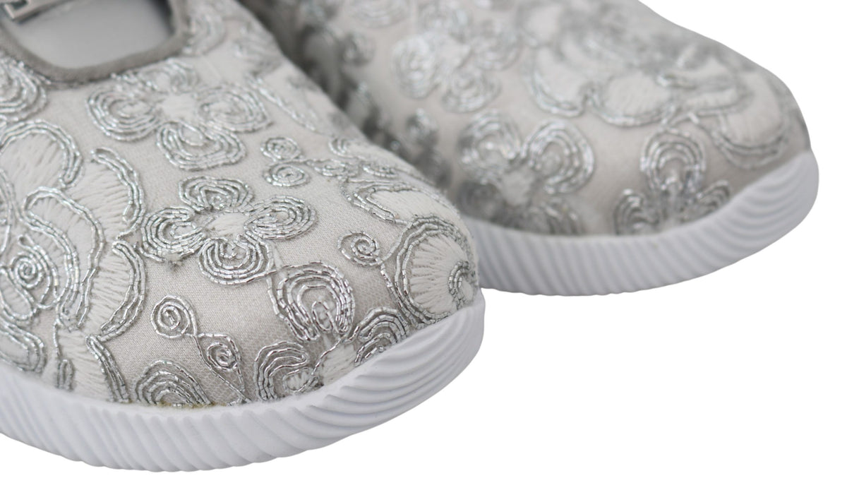 Plein Sport Women's Athletic Polyester & Rubber Sneakers - Silver