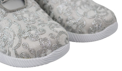Plein Sport Women's Athletic Polyester & Rubber Sneakers - Silver