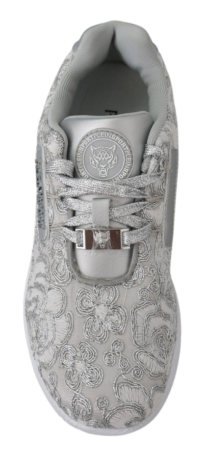 Plein Sport Women's Athletic Polyester & Rubber Sneakers - Silver