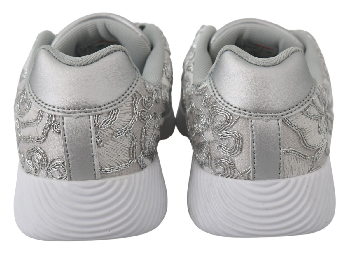 Plein Sport Women's Athletic Polyester & Rubber Sneakers - Silver