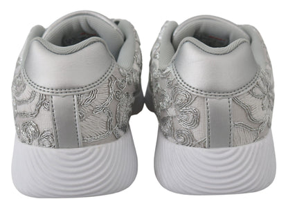 Plein Sport Women's Athletic Polyester & Rubber Sneakers - Silver