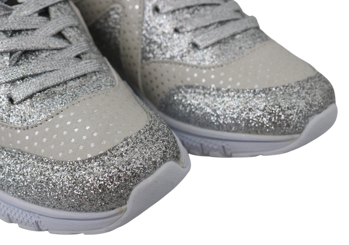Plein Sport Women's Athletic Polyester & Rubber Sneakers - Silver